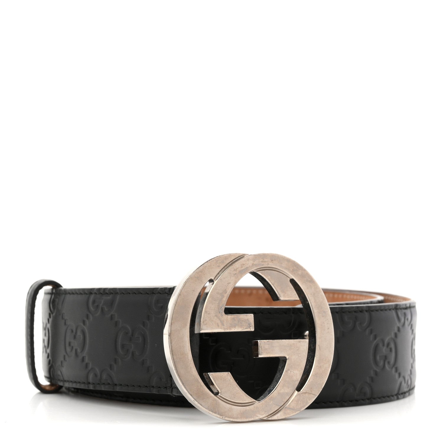Gucci Guccissima Signature Interlocking G 40mm Belt 80 32 Black 1 of 14