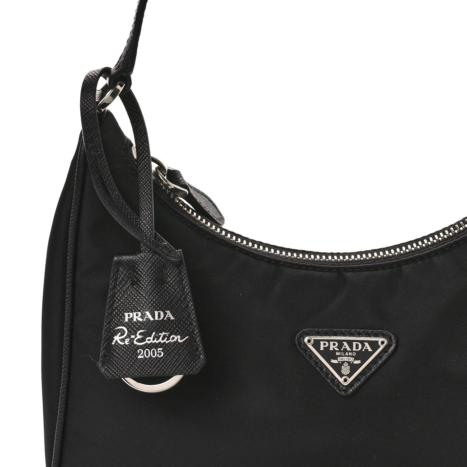 Prada Tessuto Nylon Saffiano Mini Re-Edition 2005 Bag Black 8 of 10