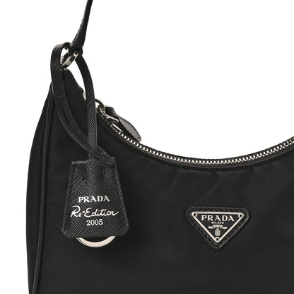 Prada Tessuto Nylon Saffiano Mini Re-Edition 2005 Bag Black 8 of 10