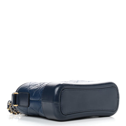 Chanel Aged Calfskin Quilted Small Gabrielle Hobo Navy 4 of 9