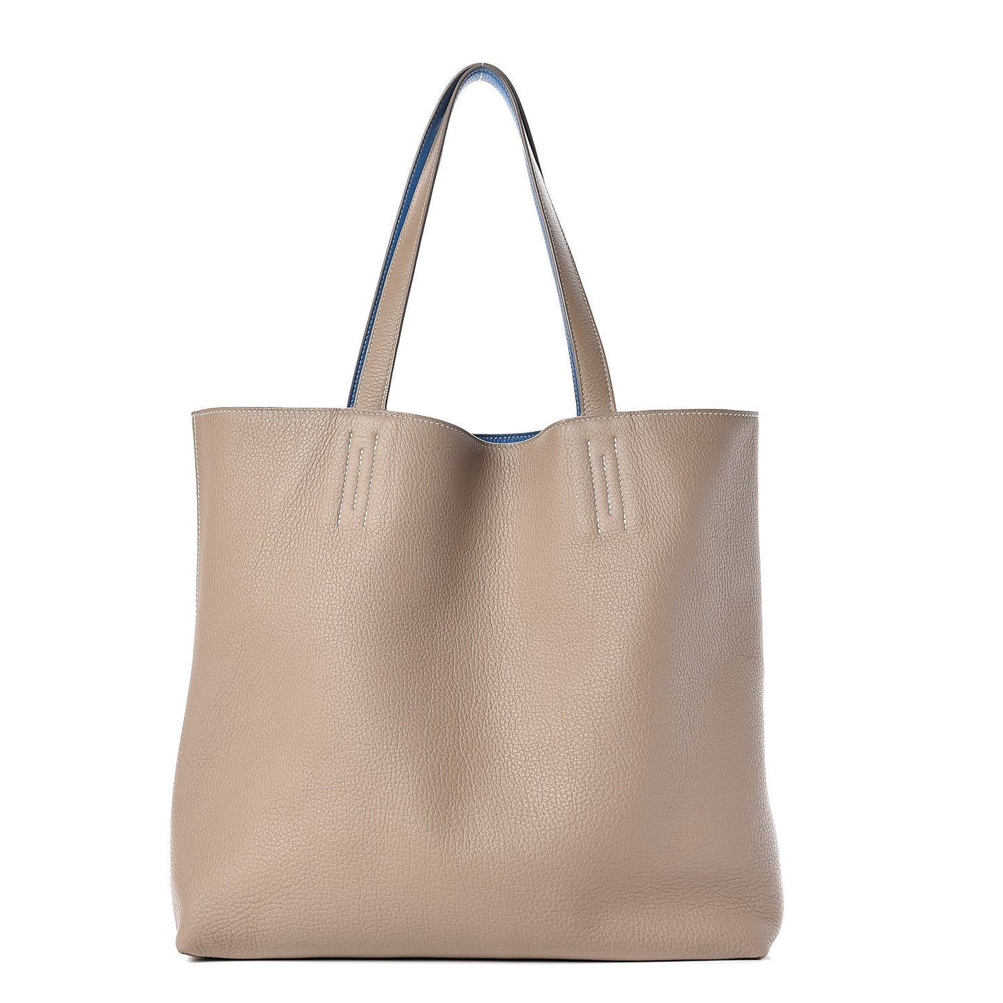 Taurillon Clemence Double Sens 36 Reversible Tote Mykonos Gris Tourterelle