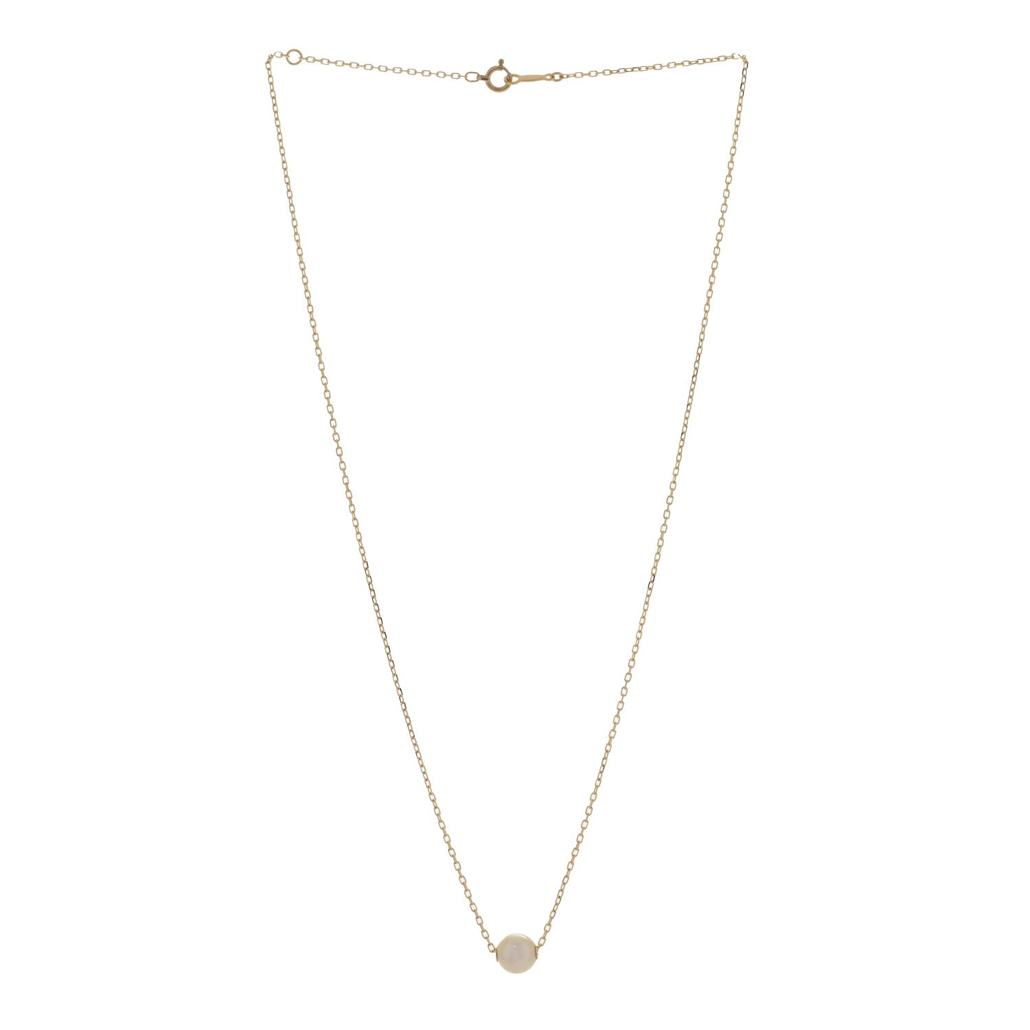Mikimoto 18K Yellow Gold Akoya Pearl 7-7.5mm Single Pendant Necklace 2 of 5