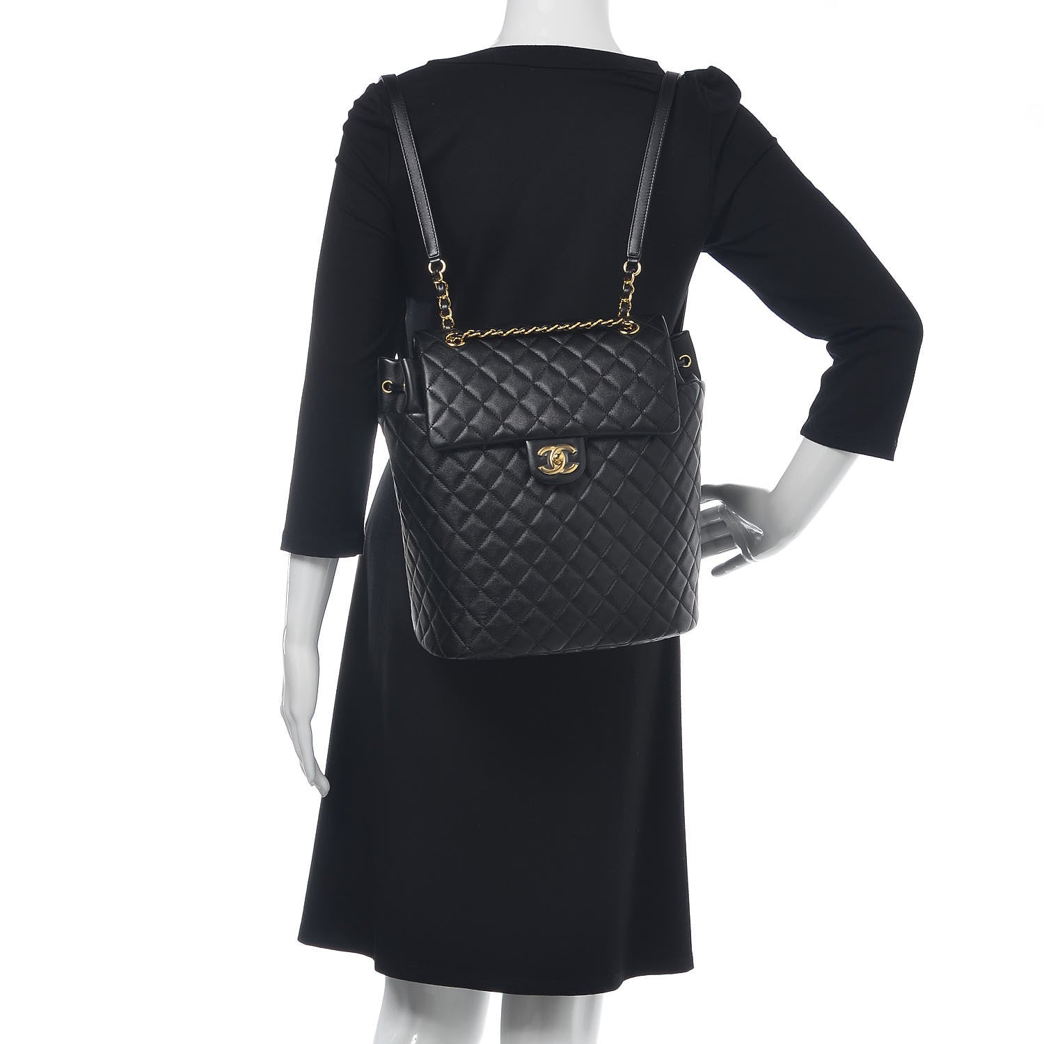 Chanel Lambskin Quilted Large Urban Spirit Backpack Black 2 of 10