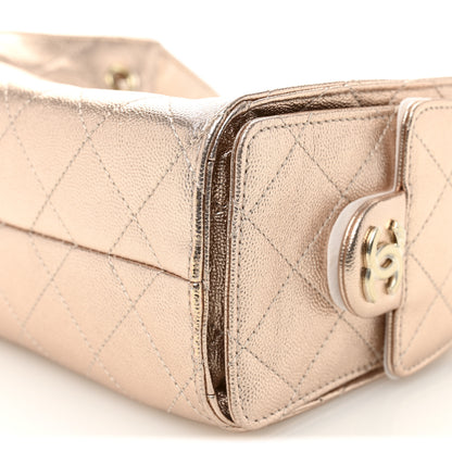 Chanel Metallic Caviar Quilted Mini Chanel 25 Handbag Copper 10 of 11