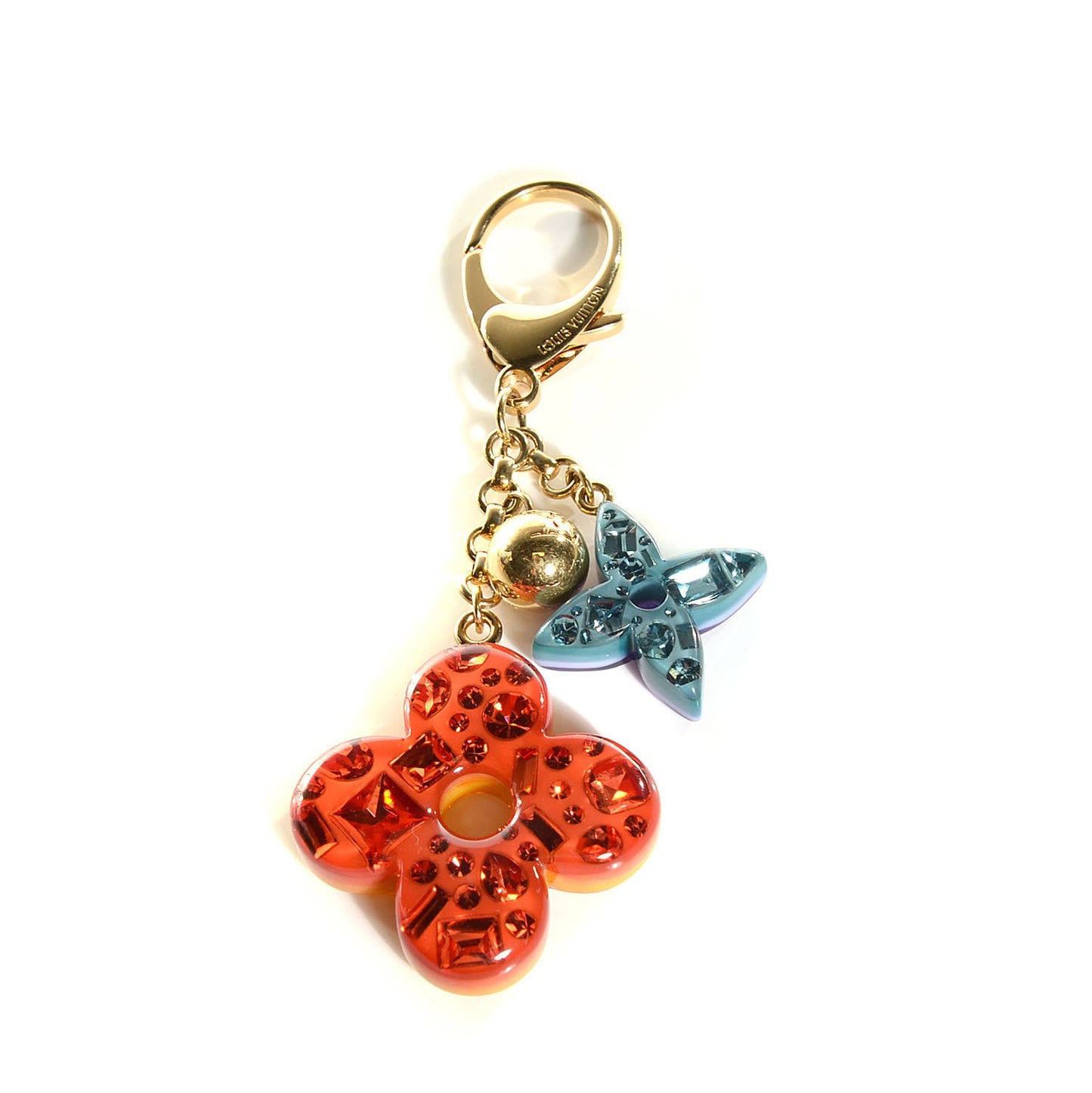 Resin Strass Glam Flower Bag Charm Multicolor