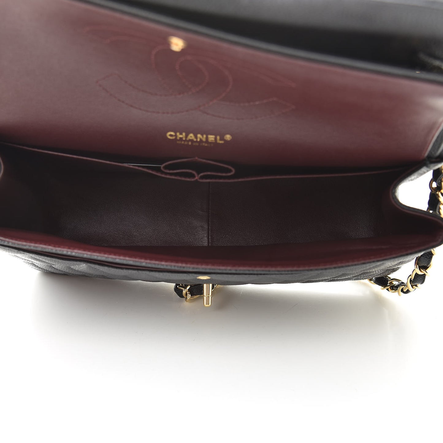Caviar Quilted Jumbo Double Flap Black