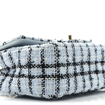 Chanel Tweed Quilted Mini Rectangular Flap Light Blue 9 of 10