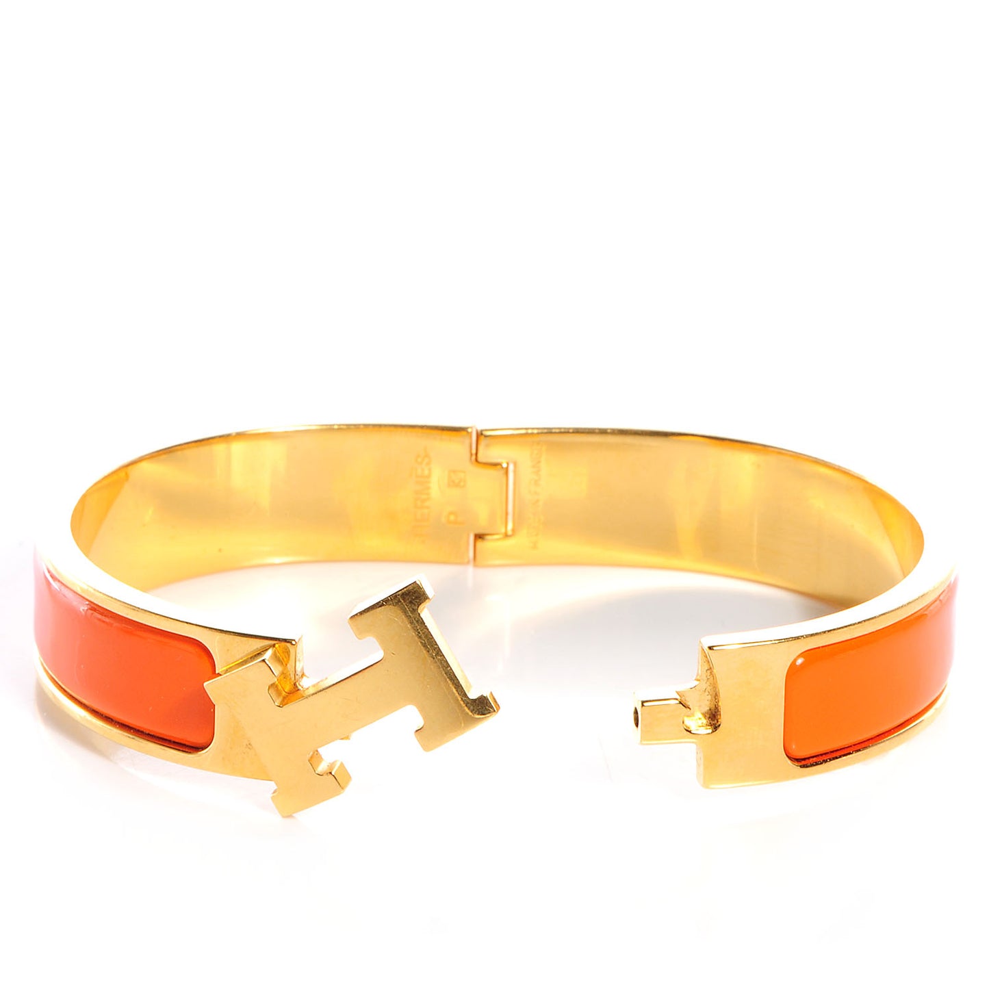 Narrow Enamel Clic Clac H Bracelet PM Orange
