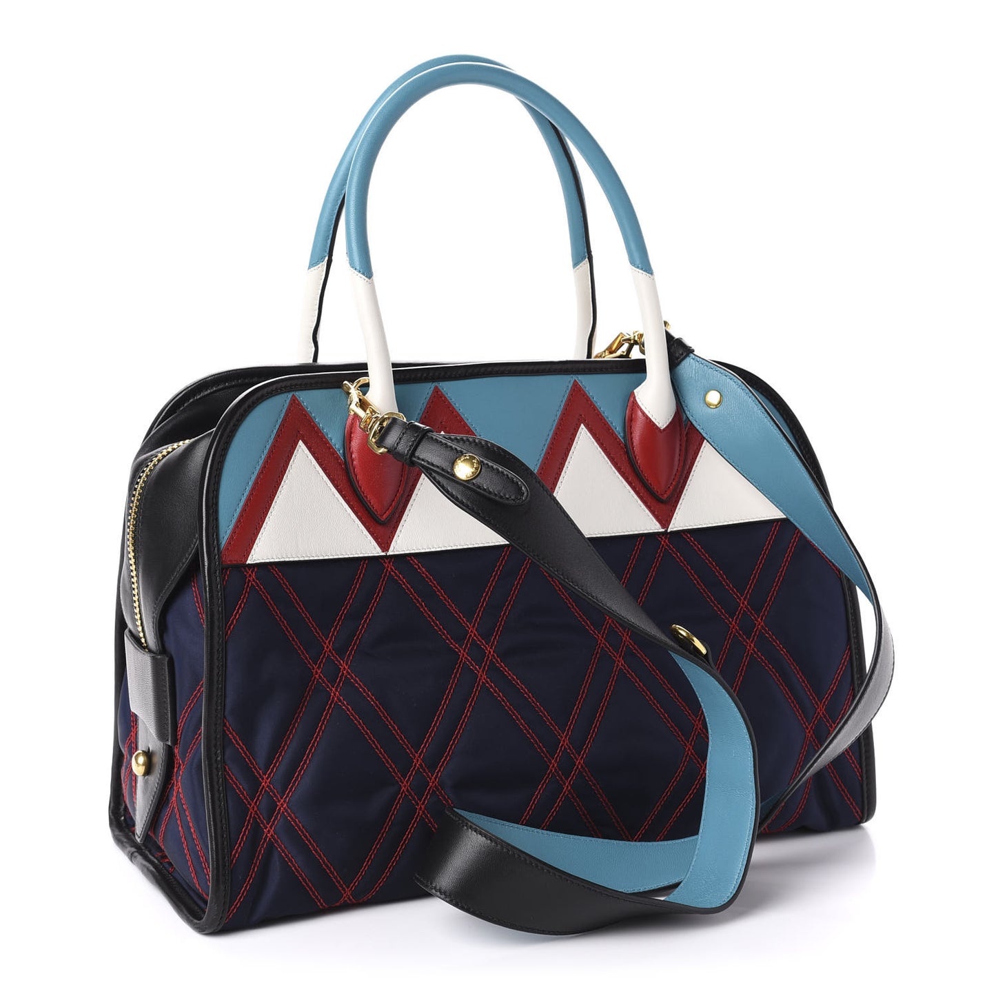 Tessuto Nylon Quilted Impunturato Bauletto Baltico Fuoco