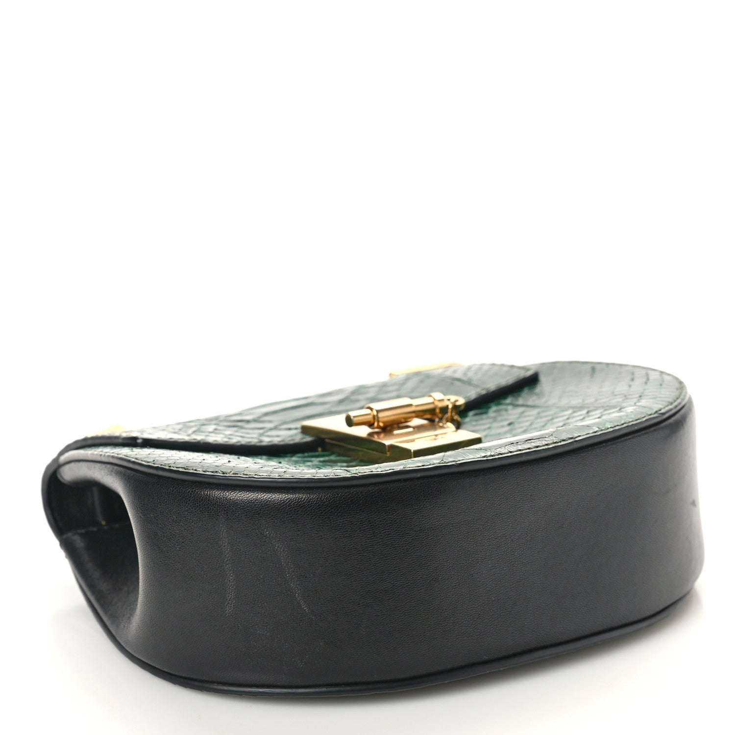 Chloe Snakeskin Mini Drew Shoulder Bag Green 4 of 9