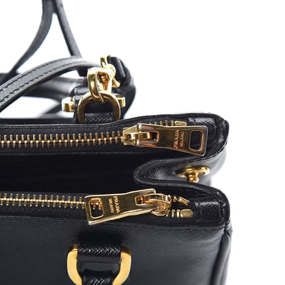 Prada Saffiano Lux Micro Galleria Double Zip Tote Black 14 of 19