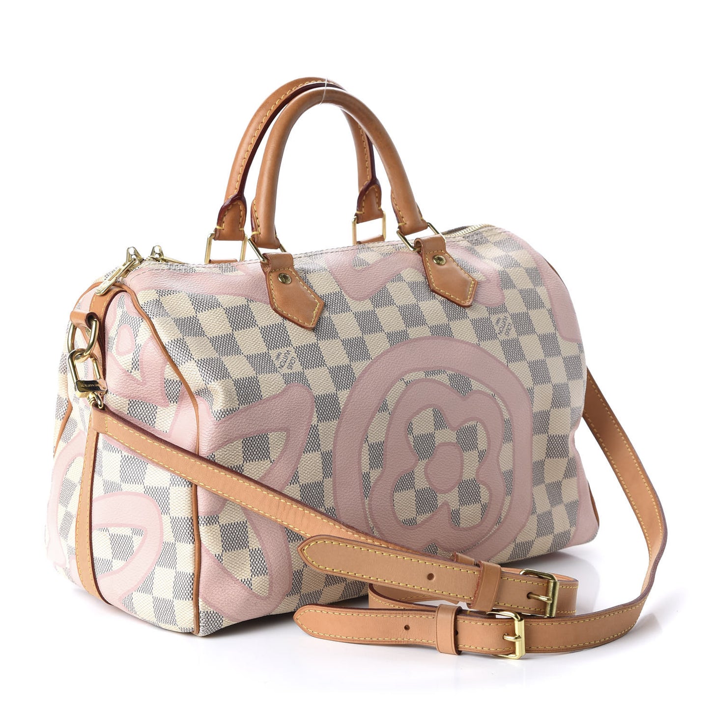 Damier Azur Tahitienne Speedy Bandouliere 30 Rose Ballerine