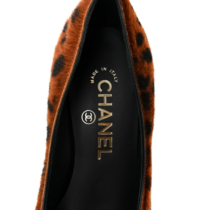 Chanel Pony Hair Lambskin Pumps 36.5 Brown Black 7 of 10
