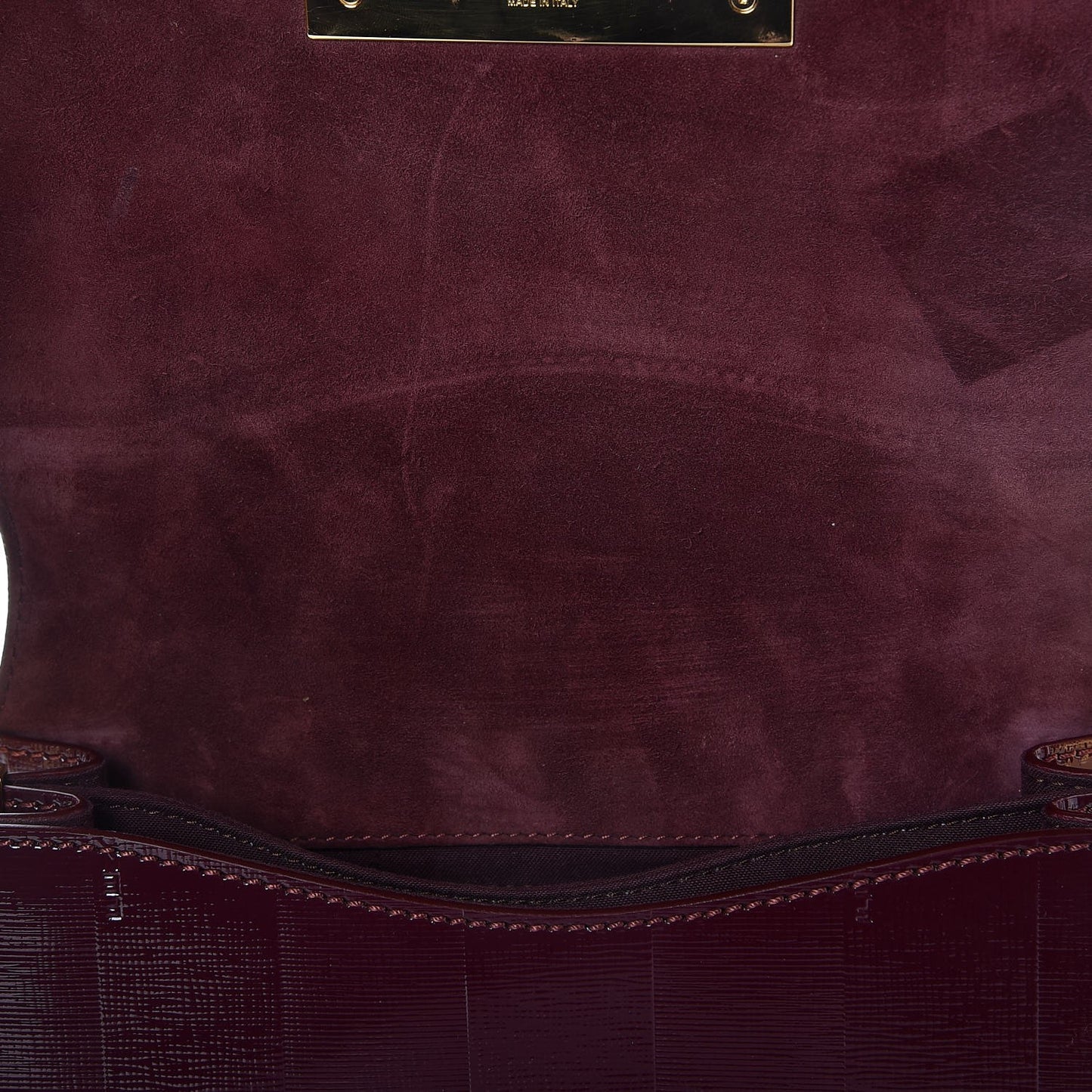 Patent Pequin Small Claudia Shoulder Bag Bordeaux