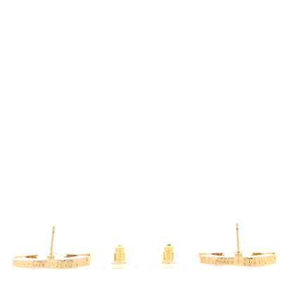 Chanel Metal Enamel CC Earrings Pink Gold 3 of 4