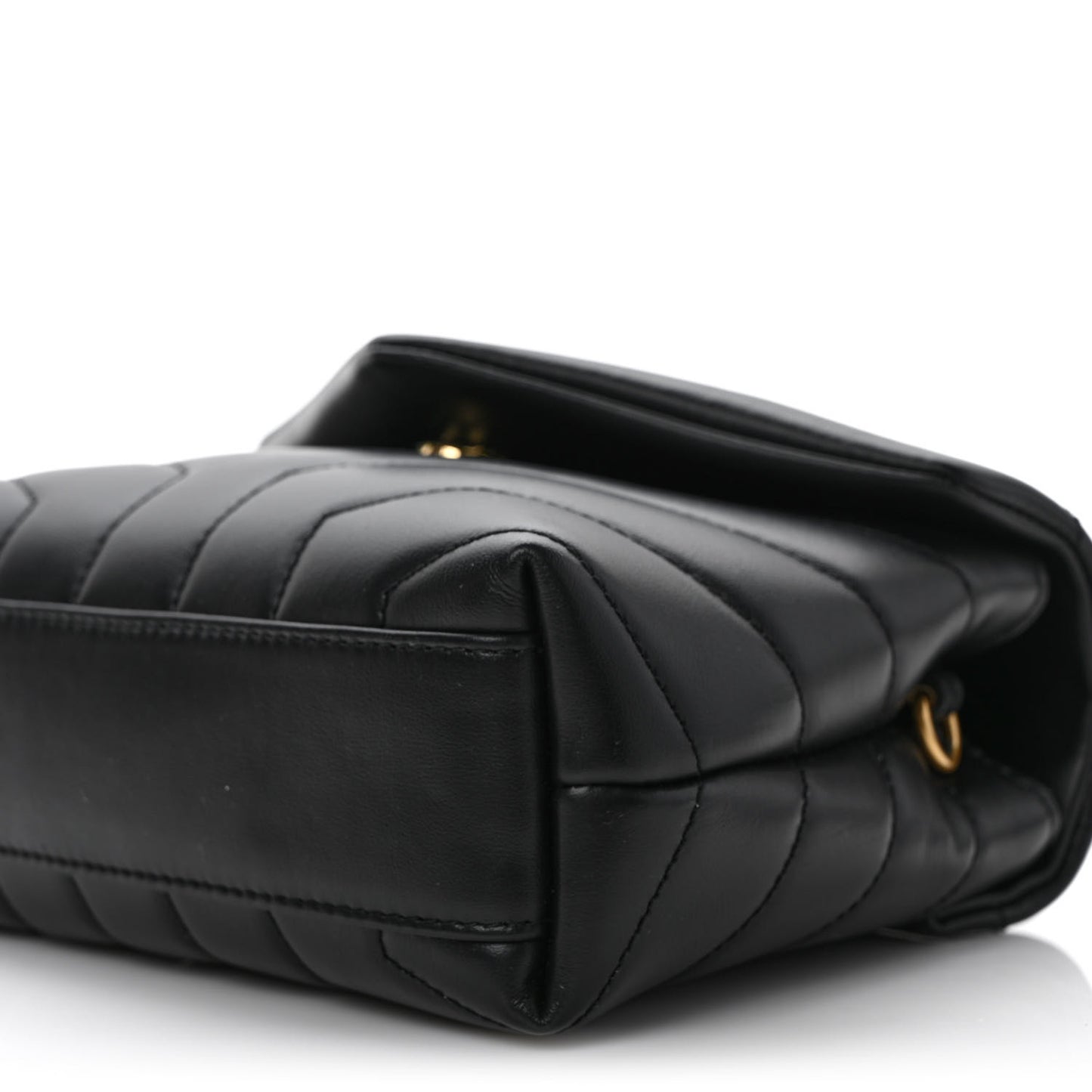 Calfskin Y Quilted Monogram Toy Loulou Crossbody Bag Black