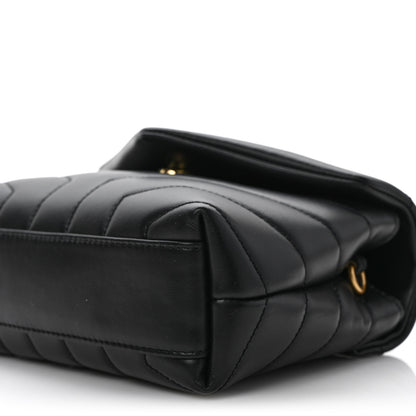 Saint Laurent Calfskin Y Quilted Monogram Toy Loulou Crossbody Bag Black 10 of 12