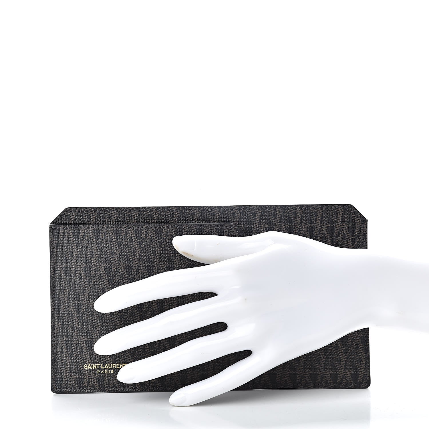Saint Laurent Classic Toile Monogram Fragments Pouch Black Lino 2 of 8