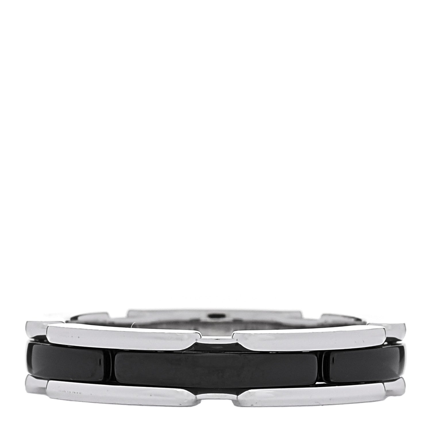 Chanel 18K White Gold Black Ceramic Small Ultra Ring 59 8.75 1 of 7