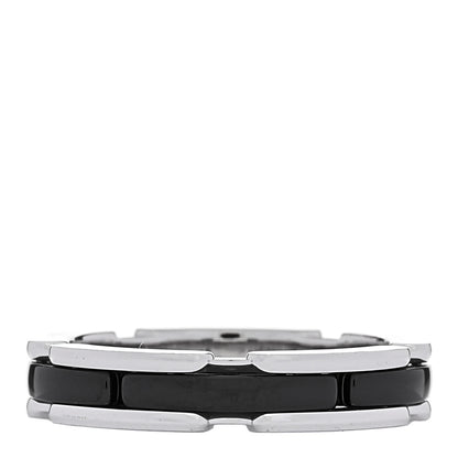 Chanel 18K White Gold Black Ceramic Small Ultra Ring 59 8.75 1 of 7
