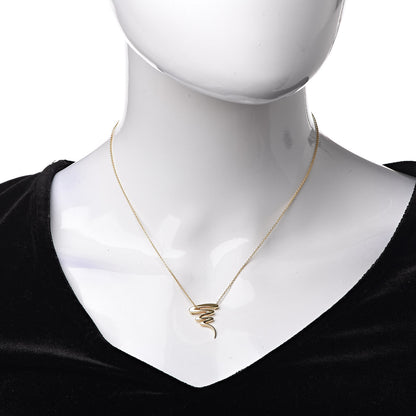 Tiffany 18K Yellow Gold Paloma Picasso Scribble Pendant Necklace 2 of 6