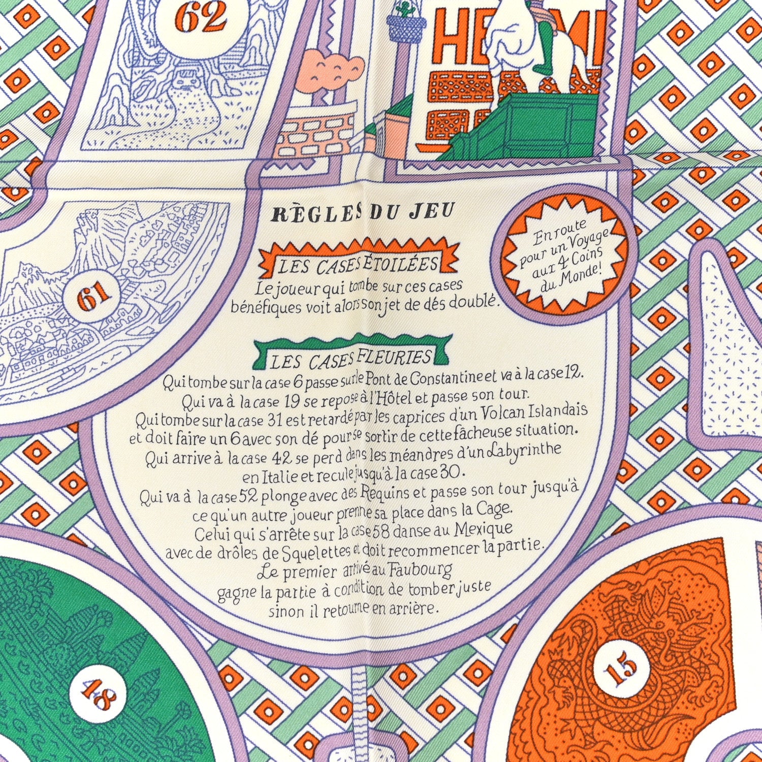 Hermes Silk Le Tour Du Monde En 63 Cases Scarf 90 5 of 12