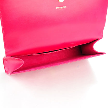 Saint Laurent Calfskin Cassandre Tassel Clutch Fuchsia 5 of 9