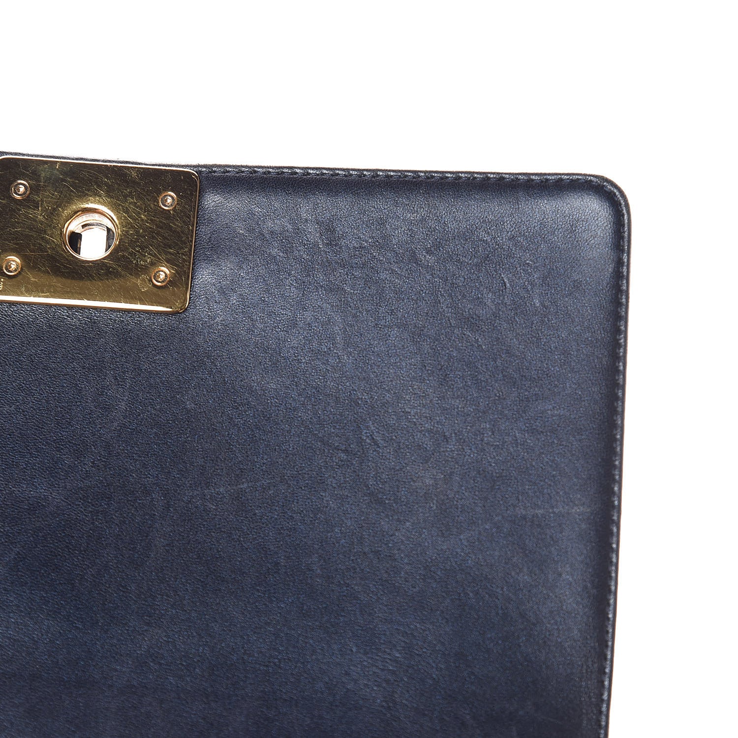 Chanel Lambskin Embossed Medium Boy Cube Flap Navy 8 of 11