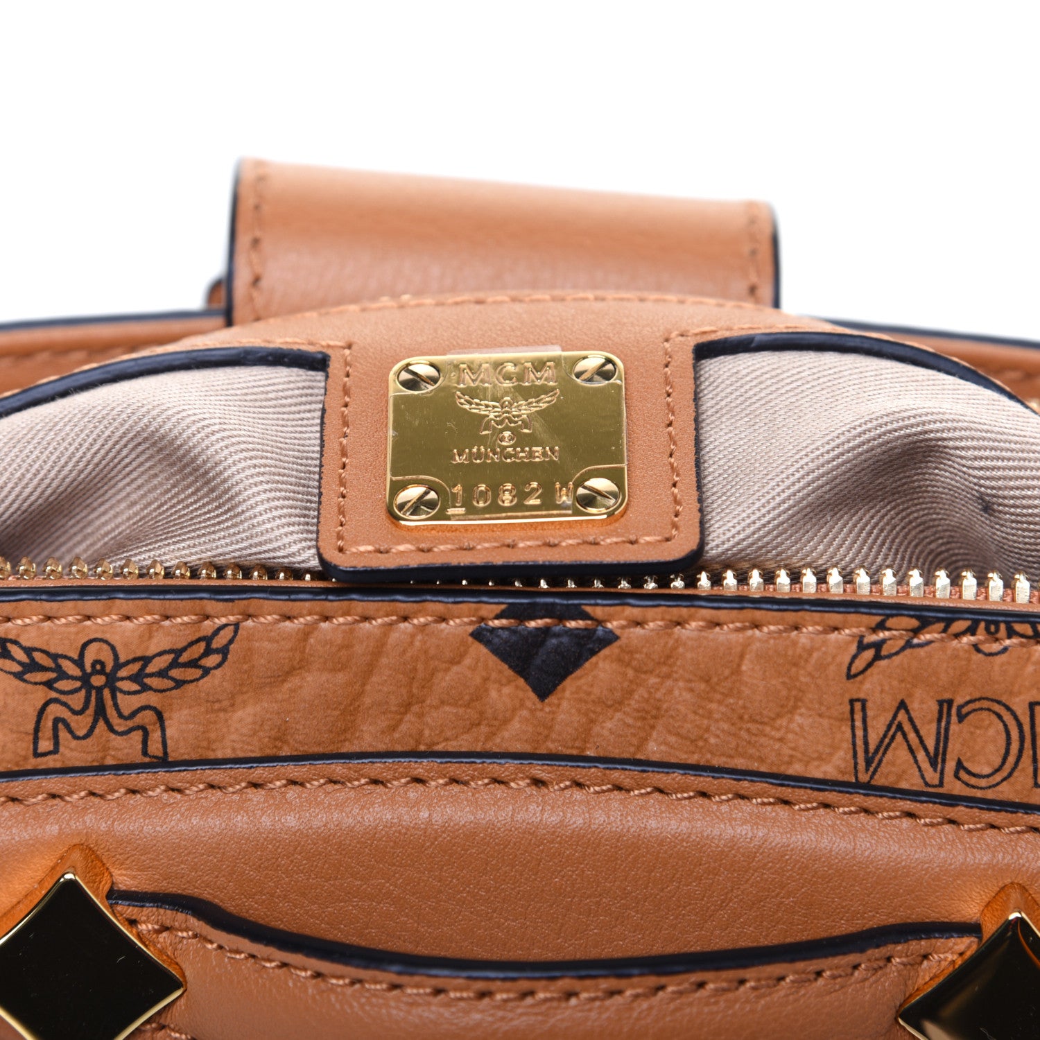 MCM Visetos Small Essential Crossbody Bag Cognac 8 of 11
