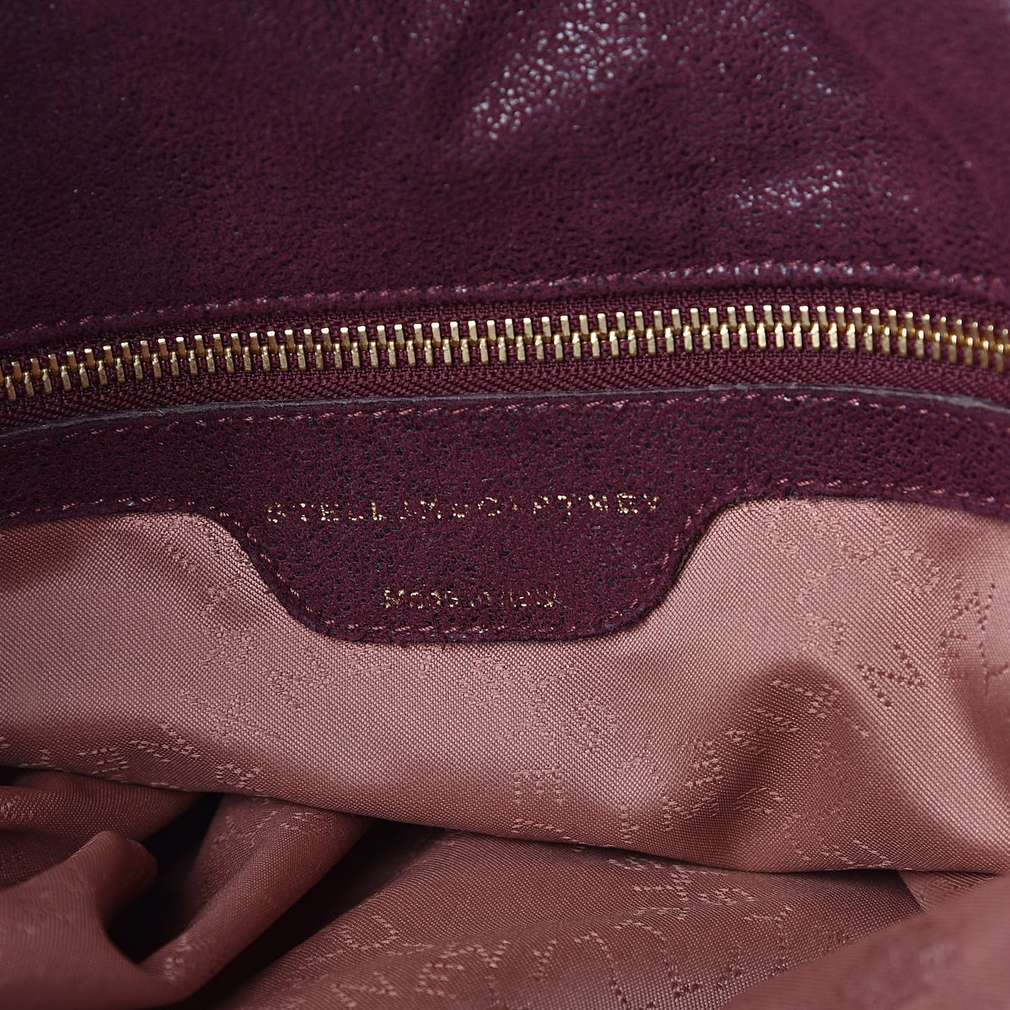 Shaggy Deer Falabella Fold Over Tote Burgundy