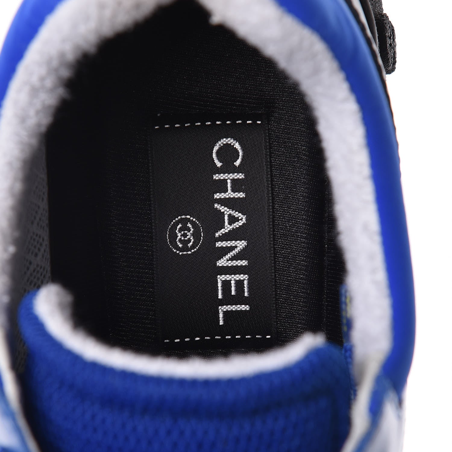 Chanel Calfskin Mesh Lycra Womens Logo Sneakers 39 Royal Blue 9 of 10