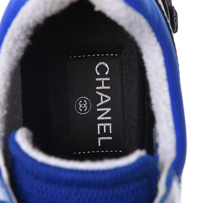 Chanel Calfskin Mesh Lycra Womens Logo Sneakers 39 Royal Blue 9 of 10