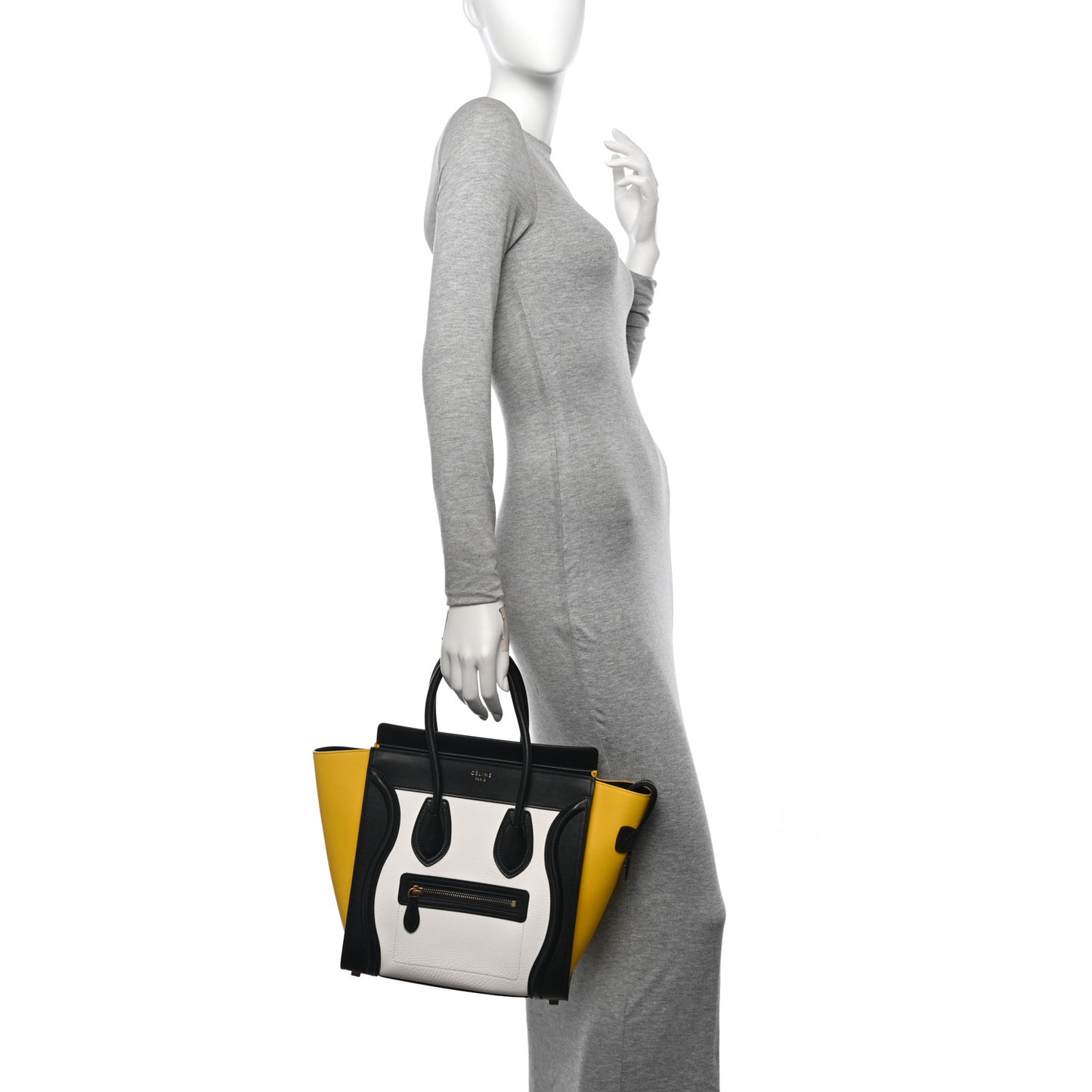 Elephant Calfskin Micro Tri-Color Luggage Yellow Multicolor
