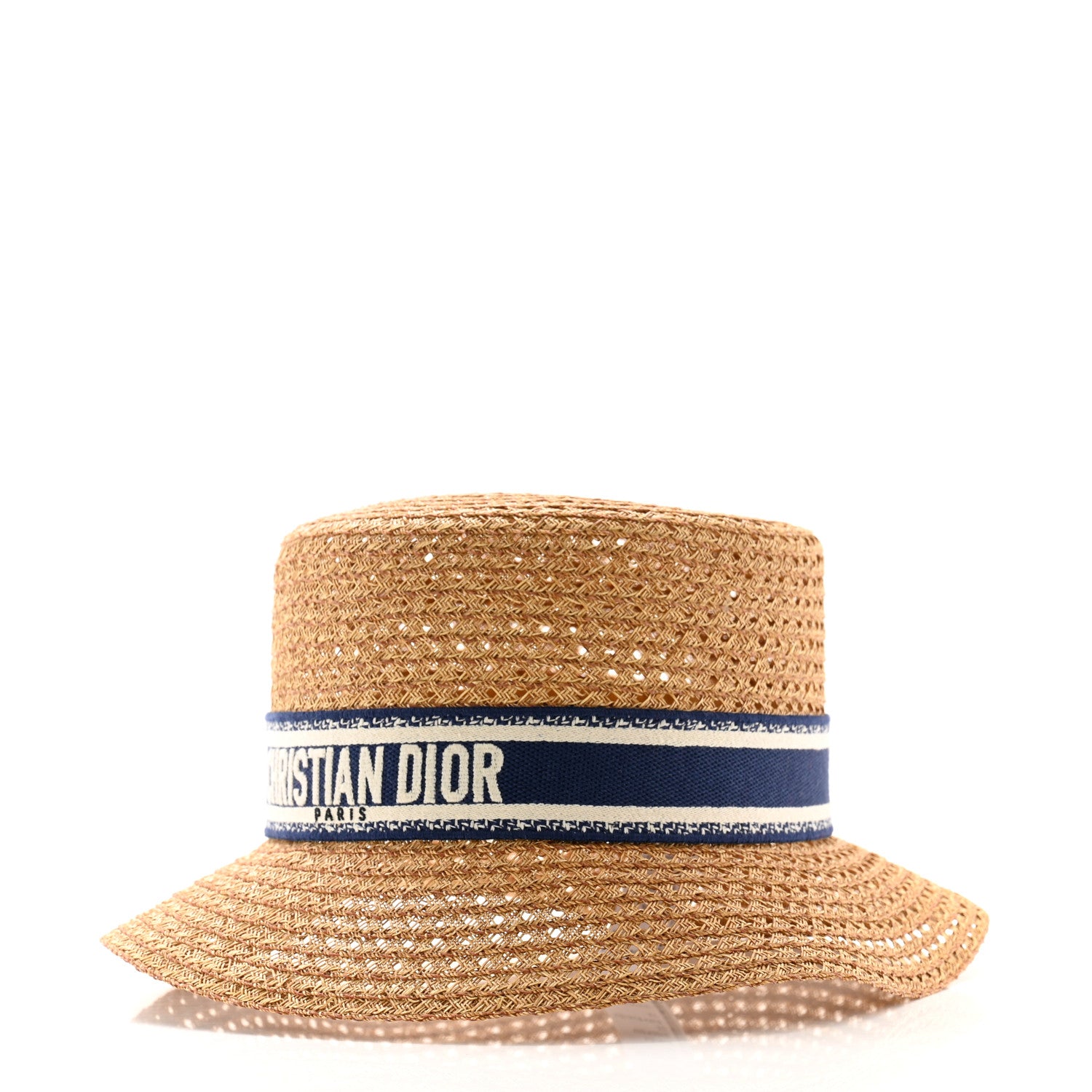 Christian Dior Straw Bucket Hat 57 Natural 1 of 8