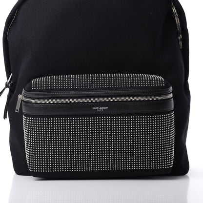 Saint Laurent Canvas City Studded Backpack Black 7 of 9