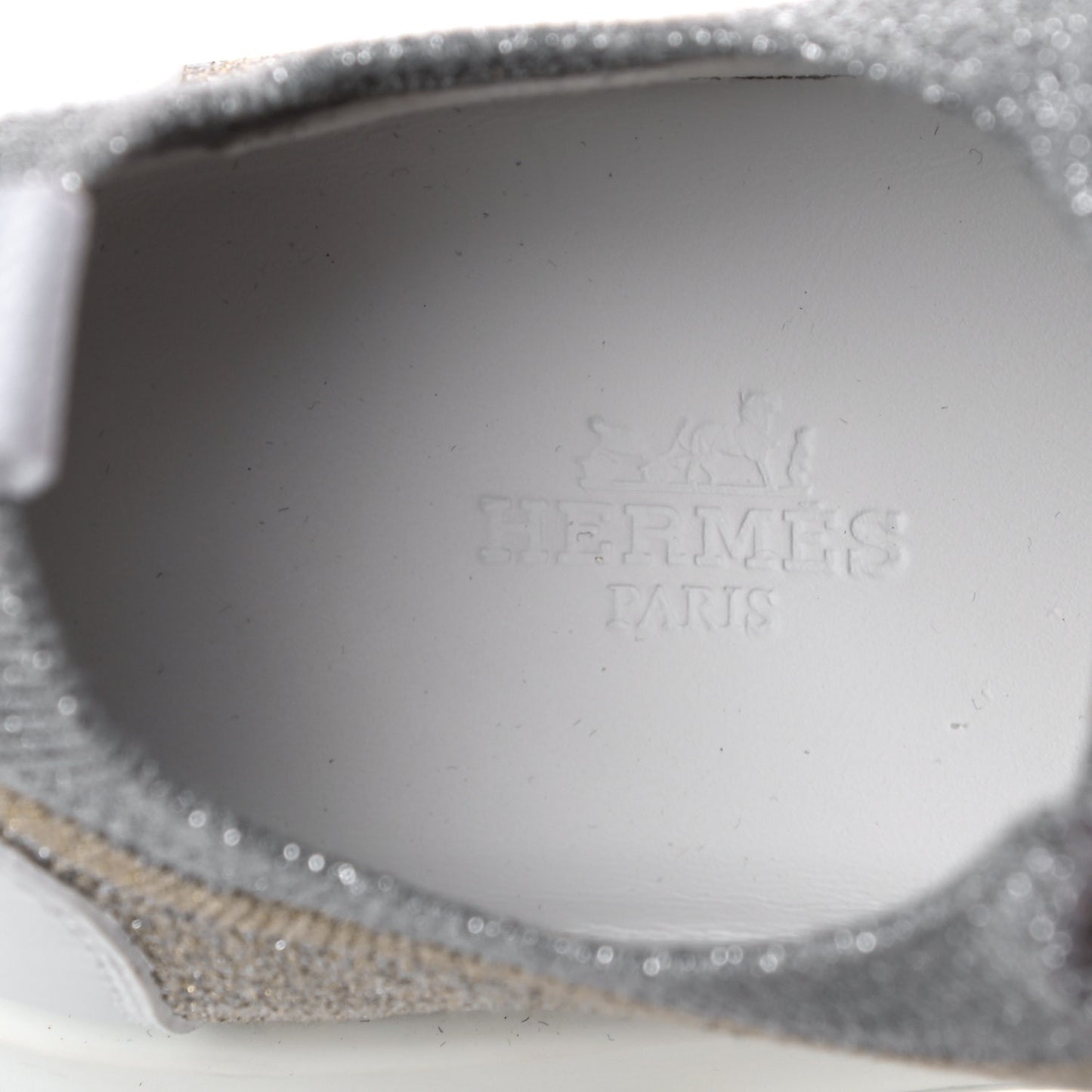 Metallic Technical Canvas Goatskin Bouncing Sneakers 37 White