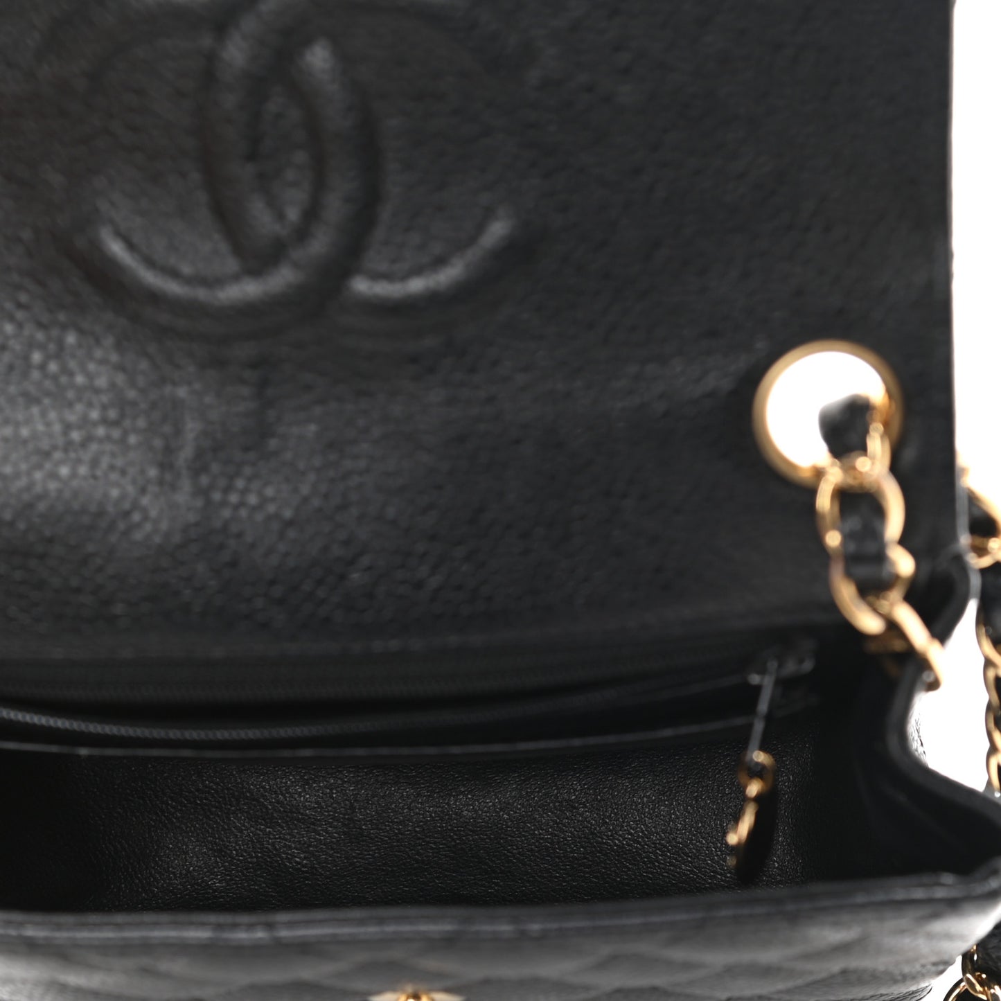 Caviar Quilted Mini Square Flap Black