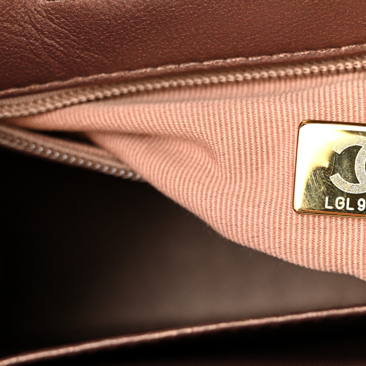 Metallic Aged Calfskin Quilted Nano Kelly Shopper Light Brown