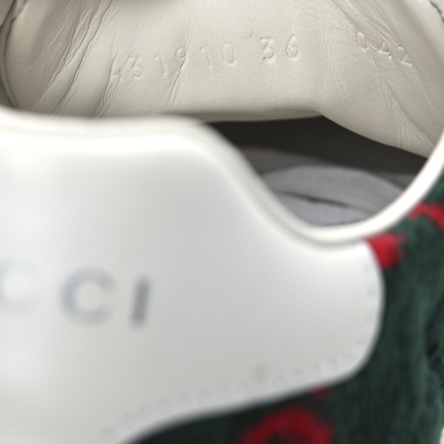 Gucci Terry Cloth GG Monogram Web Womens Ace Sneakers 36 Green Red 9 of 15