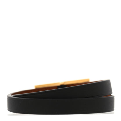 Hermes Chamonix Tadelakt Behapi Double Tour Bracelet T2 Black 3 of 5