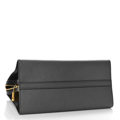 Prada Saffiano City Calfskin Medium Esplanade Tote Mercurio Black 4 of 9
