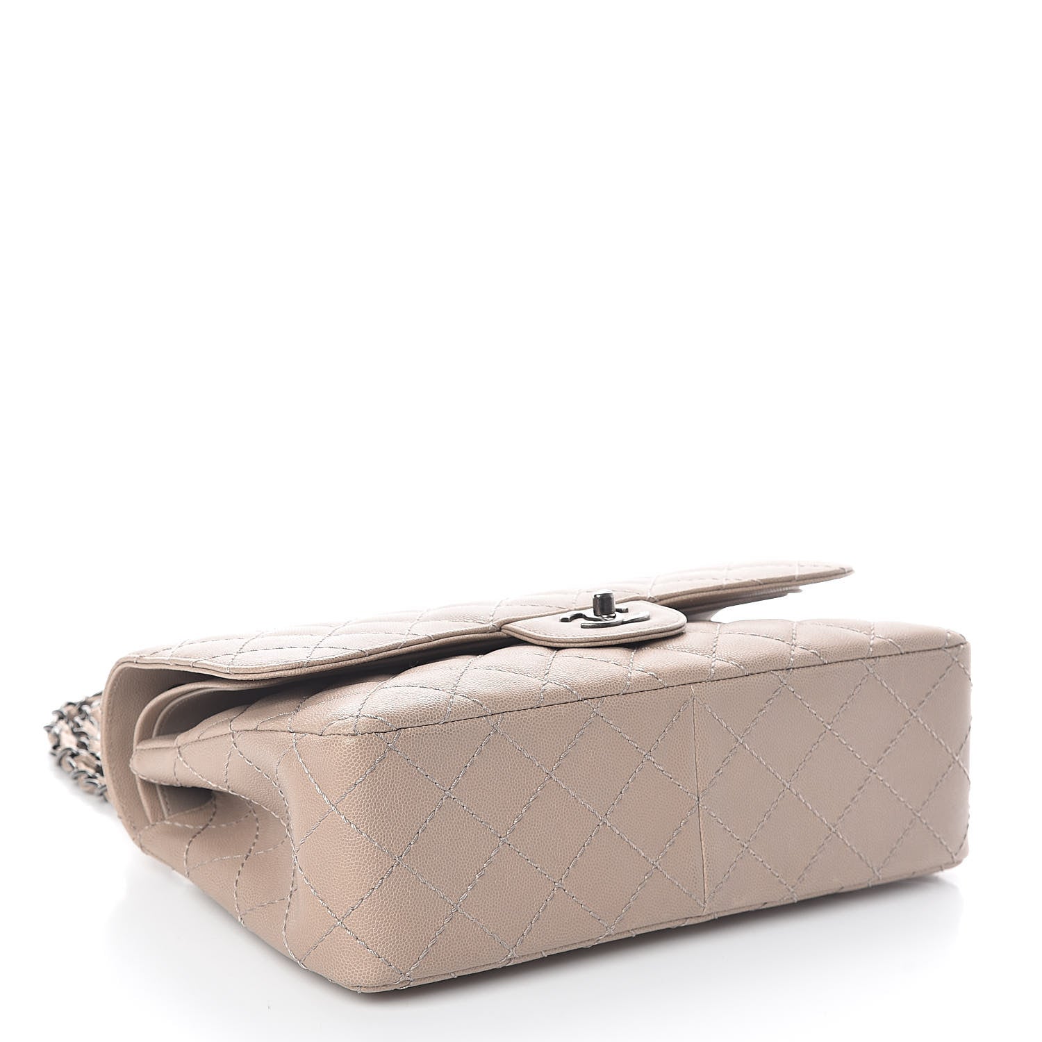 Chanel Caviar Quilted Jumbo Double Flap Dark Beige 4 of 10