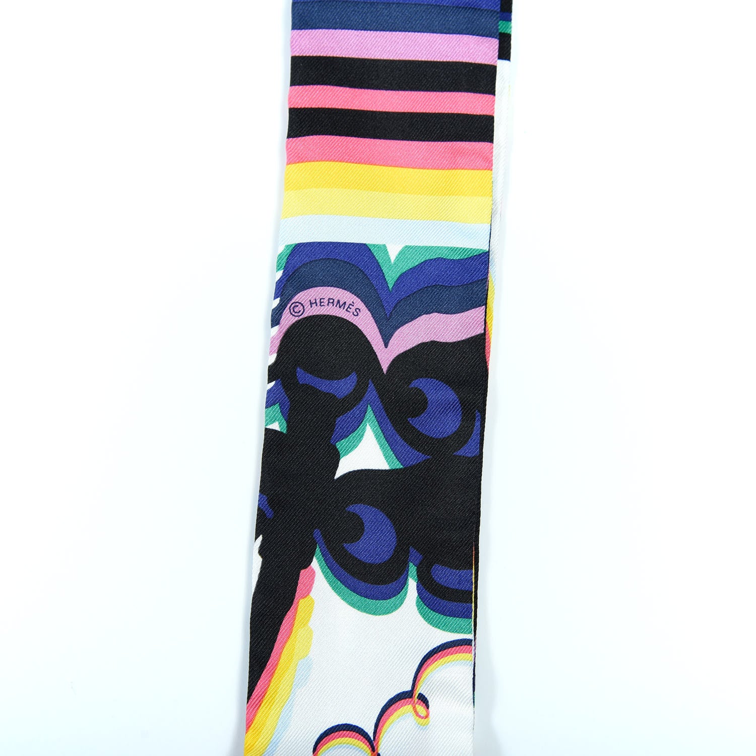 Hermes Silk Brides De Gala Shadow Twilly Black Jaune Multicolor 4 of 6