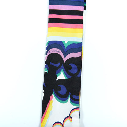 Hermes Silk Brides De Gala Shadow Twilly Black Jaune Multicolor 4 of 6