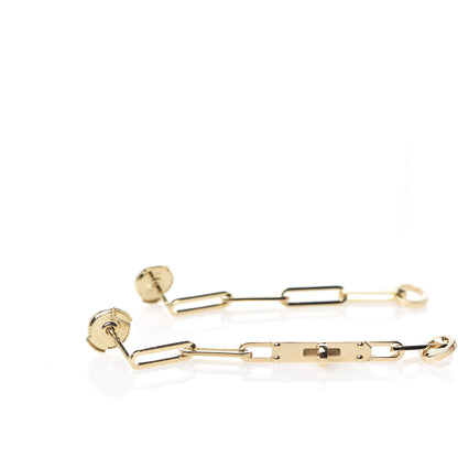 Hermes 18K Yellow Gold TPM Kelly Chaine Earrings 4 of 5