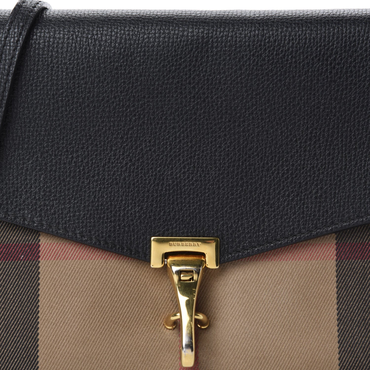 Burberry Derby Calfskin House Check Small Macken Crossbody Bag Black 10 of 10