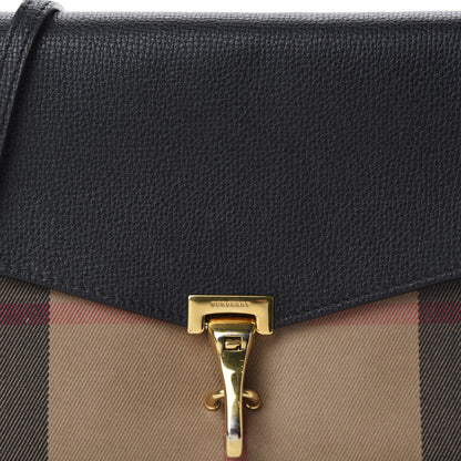 Burberry Derby Calfskin House Check Small Macken Crossbody Bag Black 10 of 10