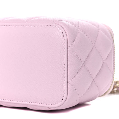 Chanel Caviar Quilted Small Tiny CC Vanity Case With Chain Light Pink 10 of 12