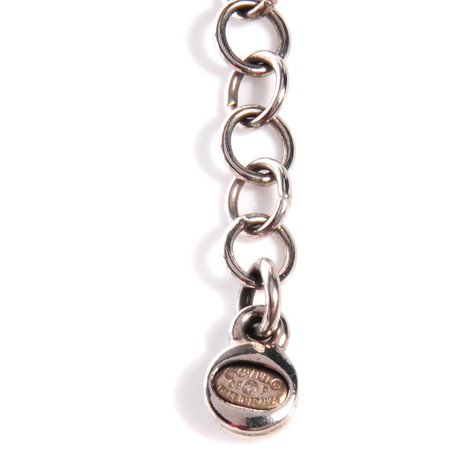 Chanel Baguette Crystal CC Necklace Silver 5 of 6