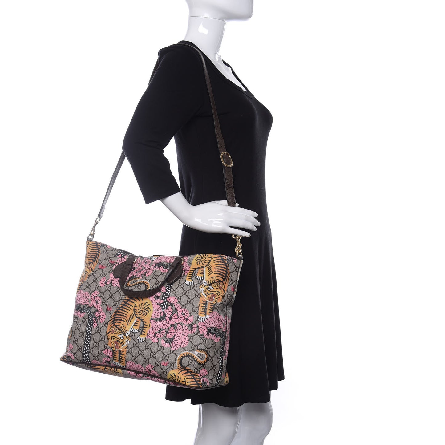 Soft GG Supreme Monogram Bengal Medium Crossbody Tote Beige Pink